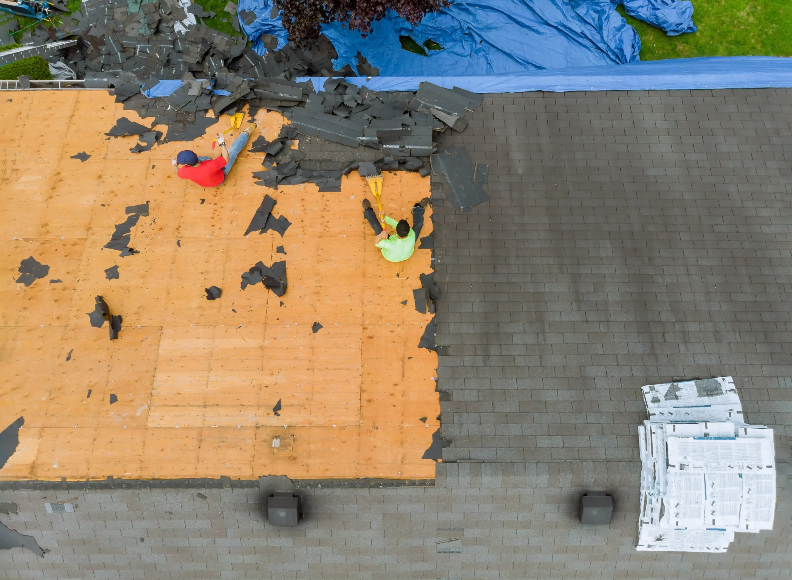Pose d’un revêtement bitumineux pour l’étanchéité d’une terrasse